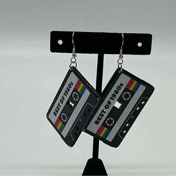 New. Retro music cassette unisex handmade earrings. - Picture 1 of 4